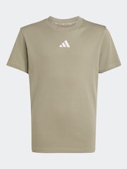 adidas Khaki Green Essentials Kids T-Shirt - Image 6 of 6