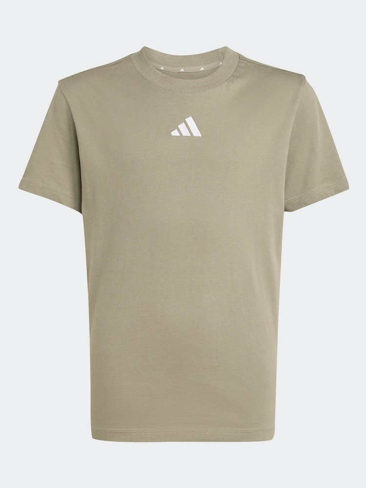 adidas Khaki Green Essentials Kids T-Shirt - Image 6 of 6