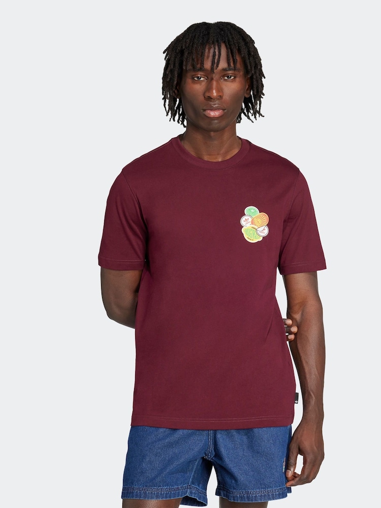 adidas Originals Red Graphic Short Sleeve 100% Cotton T-Shirt - Image 1 of 5 adidas Originals Red Graphic Short Sleeve 100% Cotton T-Shirt - Image 1 of 5
