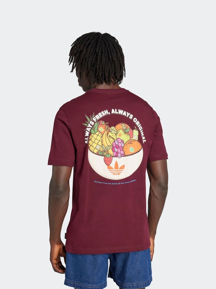 adidas Originals Red Graphic Short Sleeve 100% Cotton T-Shirt - Image 2 of 5 adidas Originals Red Graphic Short Sleeve 100% Cotton T-Shirt - Image 2 of 5