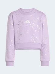 adidas Purple Glam Little Kids Sweatshirt and Leggings Set - Image 3 of 4