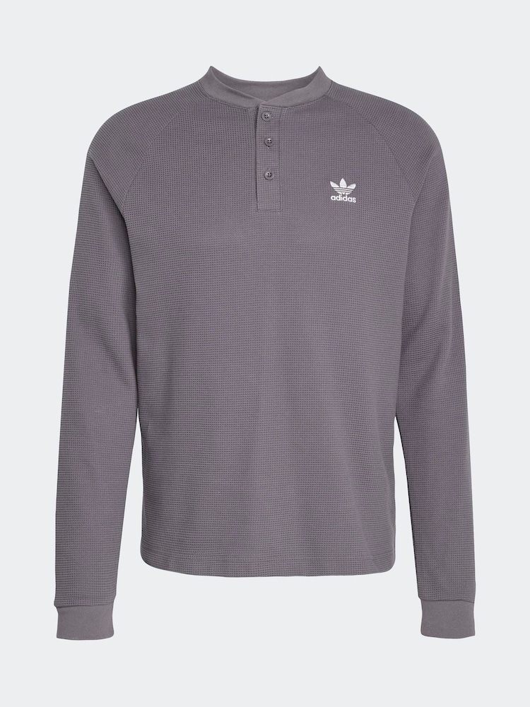 adidas Originals Grey Trefoil Essentials Long-sleeve Top - Image 6 of 6 adidas Originals Grey Trefoil Essentials Long-sleeve Top - Image 6 of 6