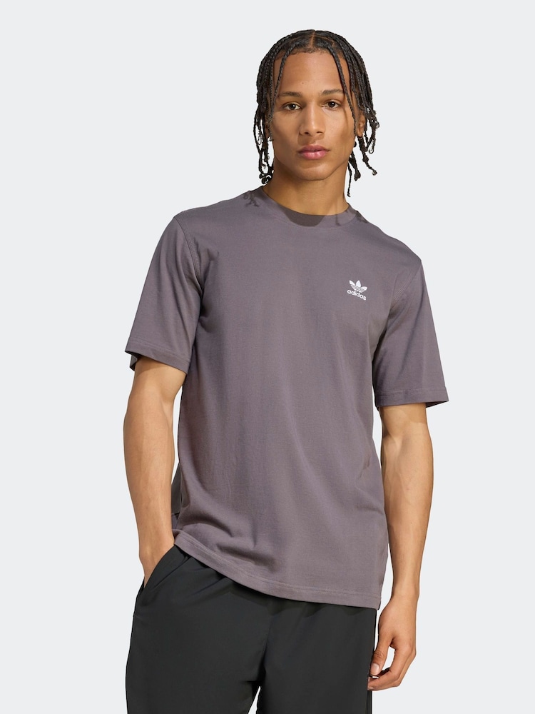adidas Originals Grey Trefoil Essentials T-Shirt - Image 1 of 6 adidas Originals Grey Trefoil Essentials T-Shirt - Image 1 of 6