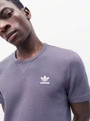 adidas Originals Grey Trefoil Essentials Waffle T-Shirt - Image 4 of 10