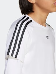 adidas Originals White Layered Long Sleeve Kids Top - Image 5 of 6