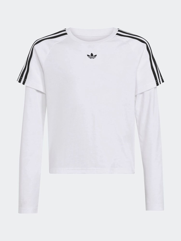 adidas Originals White Layered Long Sleeve Kids Top - Image 6 of 6 adidas Originals White Layered Long Sleeve Kids Top - Image 6 of 6