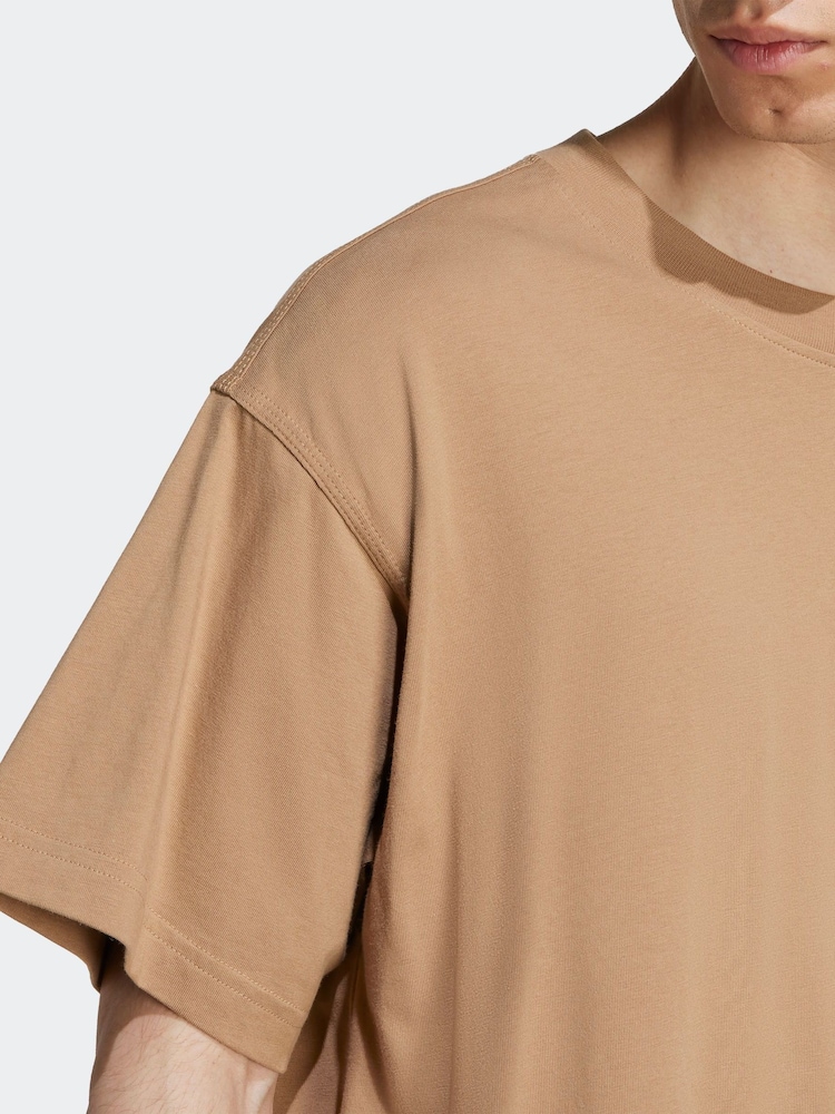 adidas Originals Brown Oversized Trefoil Essentials T-Shirt - Image 5 of 5 adidas Originals Brown Oversized Trefoil Essentials T-Shirt - Image 5 of 5