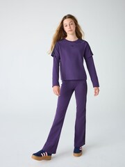 adidas Originals Purple Layered Long Sleeve Kids Top - Image 2 of 6