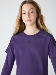 adidas Originals Purple Layered Long Sleeve Kids Top - Image 5 of 6