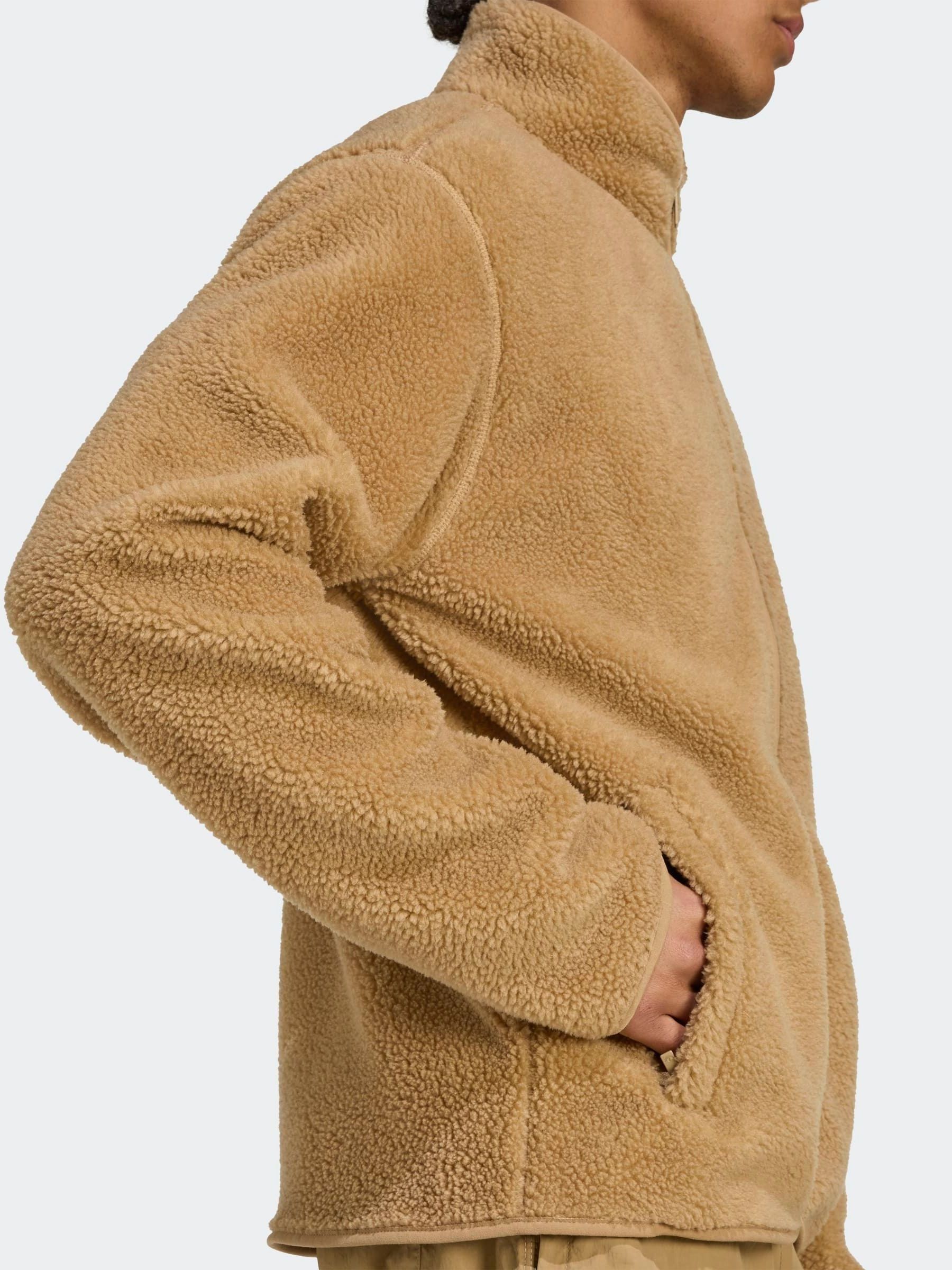 Buy adidas Originals Brown Trefoil Essentials Teddy Fleece from