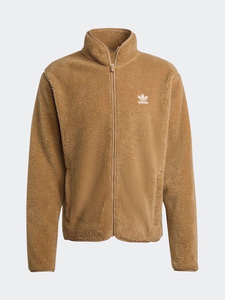adidas Originals Brown Trefoil Essentials Teddy Fleece - Image 6 of 6