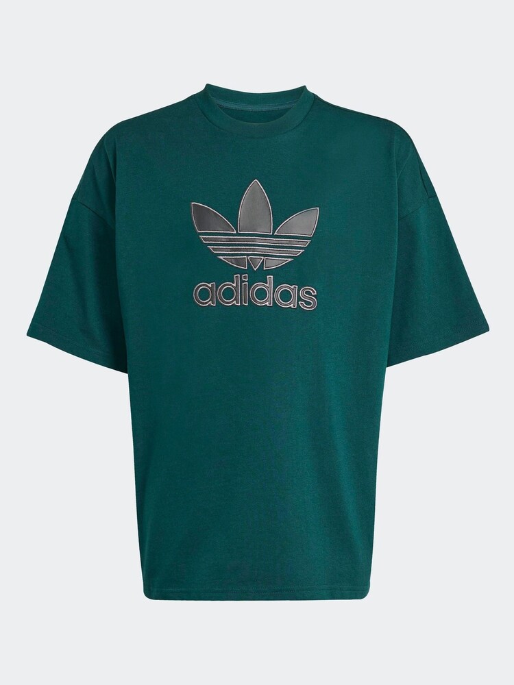 adidas Originals Dark Green Oversize Trefoil T-Shirt - Image 6 of 6