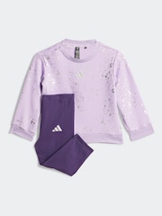 adidas Purple Glam Infant Kids Sweatshirt and Leggings Set - Image 1 of 7