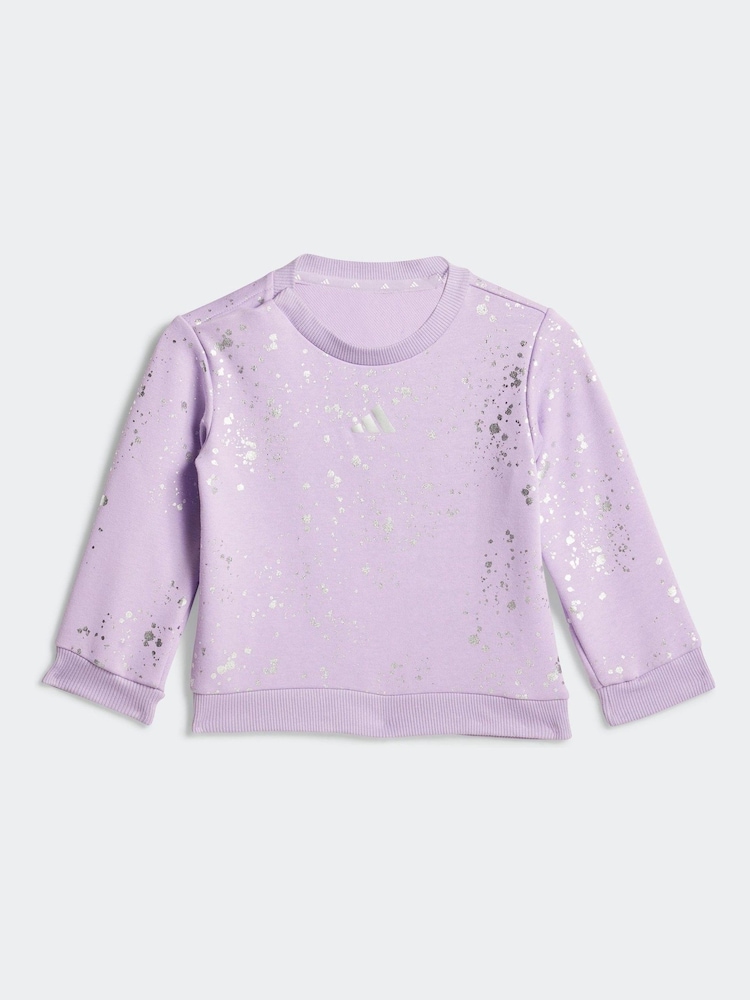 adidas Purple Glam Infant Kids Sweatshirt and Leggings Set - Image 2 of 7