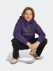 adidas Originals Purple Trefoil Hoodie Kids - Image 4 of 6