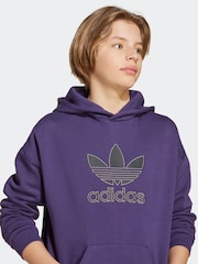 adidas Originals Purple Trefoil Hoodie Kids - Image 5 of 6