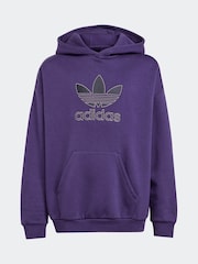 adidas Originals Purple Trefoil Hoodie Kids - Image 6 of 6
