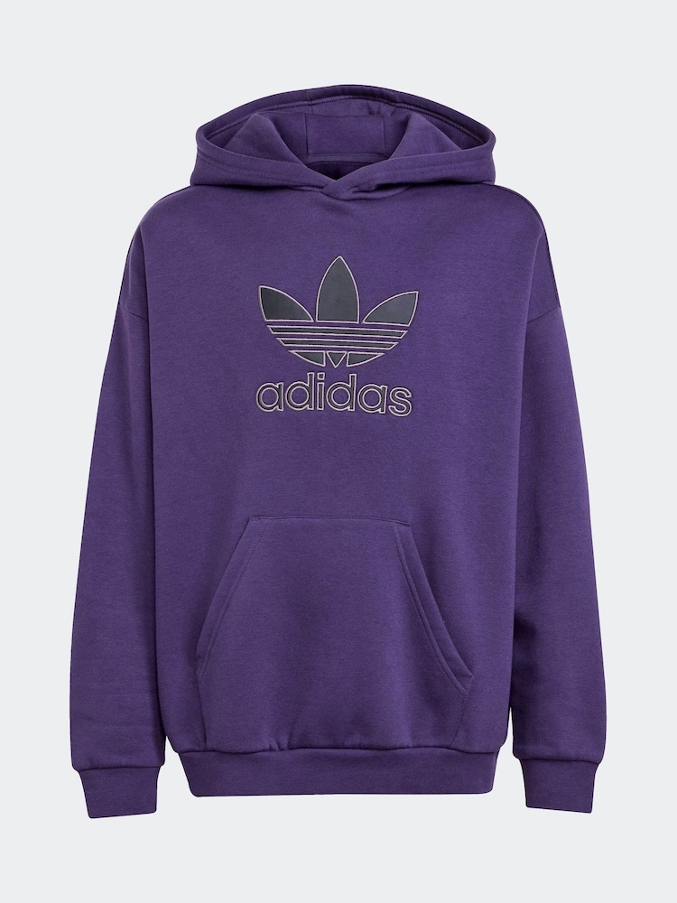 adidas Originals Purple Trefoil Hoodie Kids - Image 6 of 6