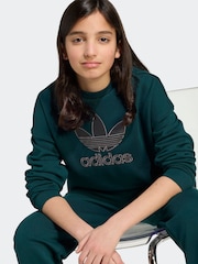 adidas Originals Green Trefoil Kids Sweatshirt - Image 3 of 6