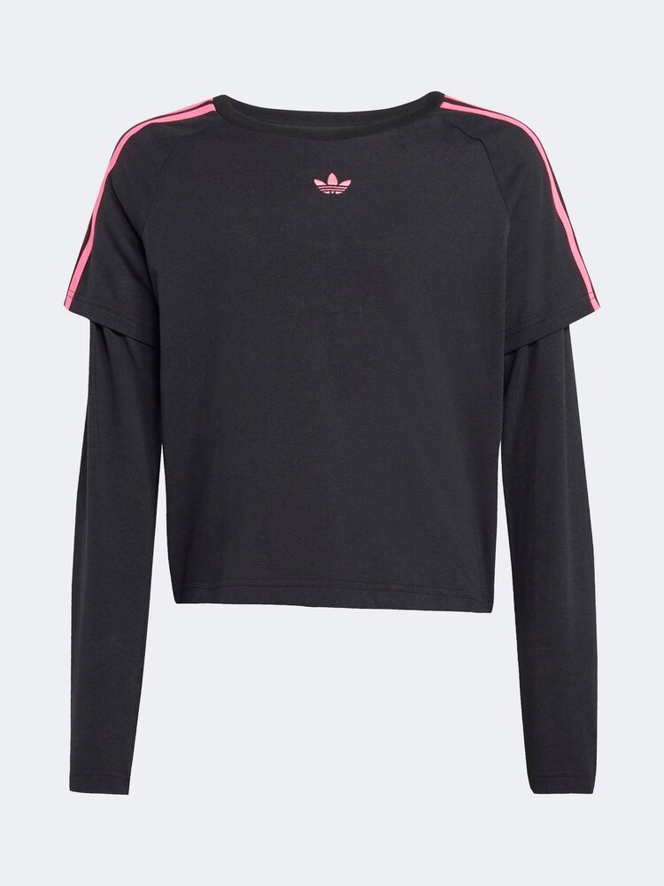 adidas Originals Black Layered Long Sleeve Kids Top - Image 12 of 12 adidas Originals Black Layered Long Sleeve Kids Top - Image 12 of 12
