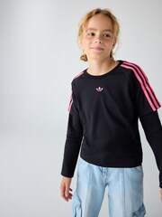adidas Originals Black Layered Long Sleeve Kids Top - Image 2 of 12