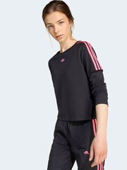 adidas Originals Black Layered Long Sleeve Kids Top - Image 9 of 12