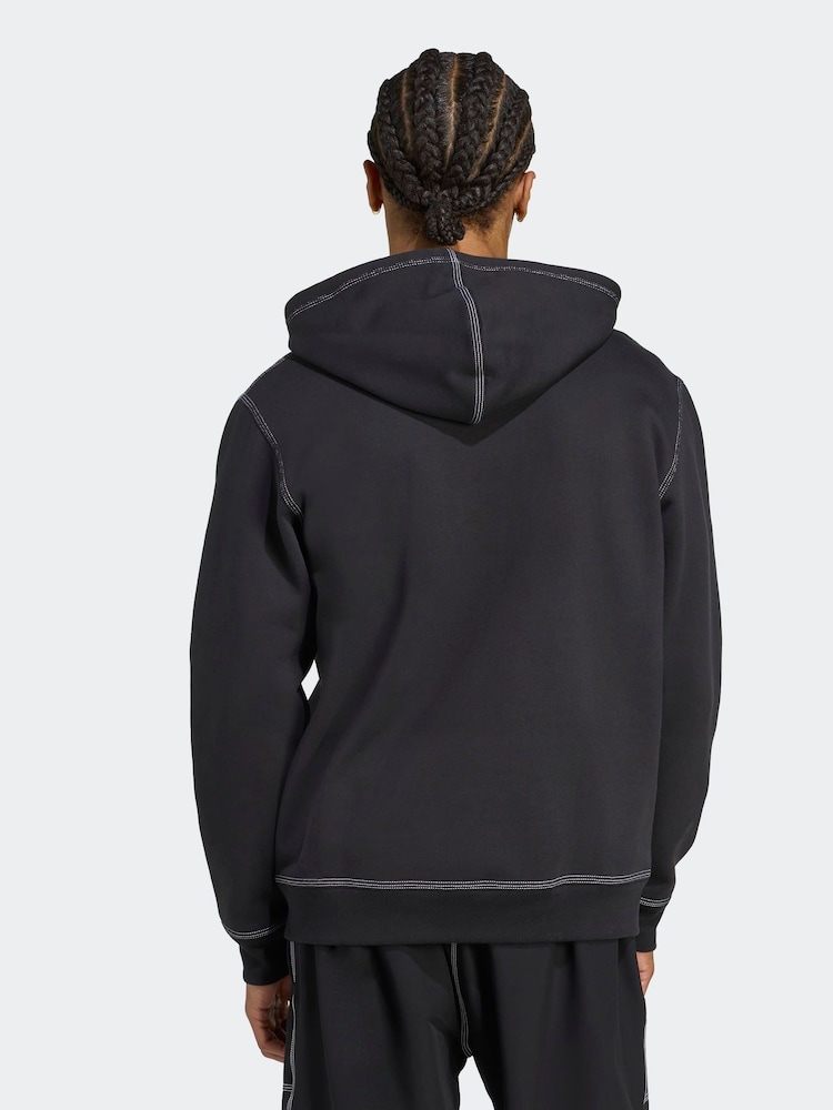 adidas Originals Black Essentials Fleece Zip Hoodie - Image 2 of 6 adidas Originals Black Essentials Fleece Zip Hoodie - Image 2 of 6
