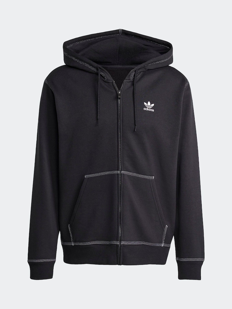 adidas Originals Black Essentials Fleece Zip Hoodie - Image 6 of 6 adidas Originals Black Essentials Fleece Zip Hoodie - Image 6 of 6