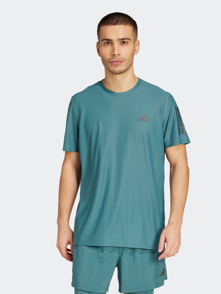adidas Green White Own the Run T-Shirt - Image 1 of 6