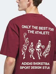 adidas Red adidas adidas Sport Design GFX T-Shirt - Image 4 of 7