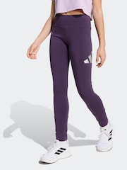 adidas Purple Everyday Glam Cotton Kids Leggings - Image 1 of 6