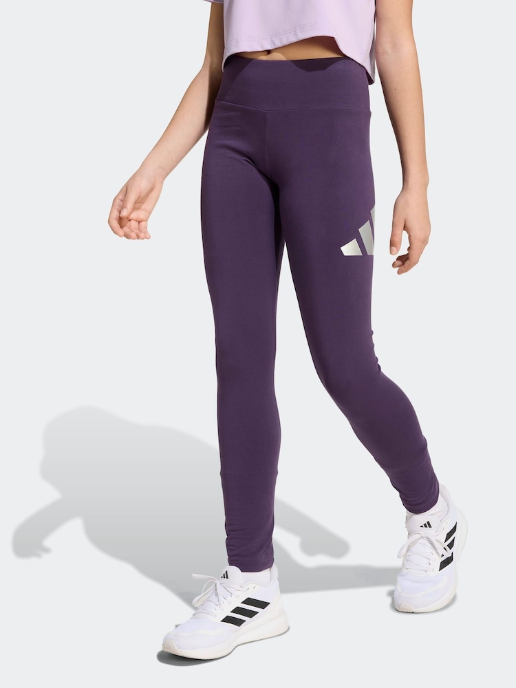 adidas Purple Everyday Glam Cotton Kids Leggings - Image 1 of 6 adidas Purple Everyday Glam Cotton Kids Leggings - Image 1 of 6
