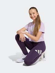 adidas Purple Everyday Glam Cotton Kids Leggings - Image 5 of 6