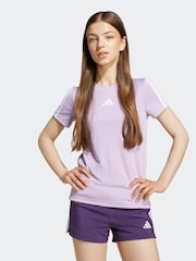 adidas Purple Training Essentials 3-Stripes Kids T-Shirt - Image 1 of 6