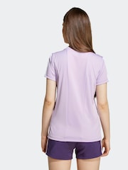 adidas Purple Training Essentials 3-Stripes Kids T-Shirt - Image 2 of 6