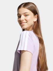 adidas Purple Training Essentials 3-Stripes Kids T-Shirt - Image 5 of 6