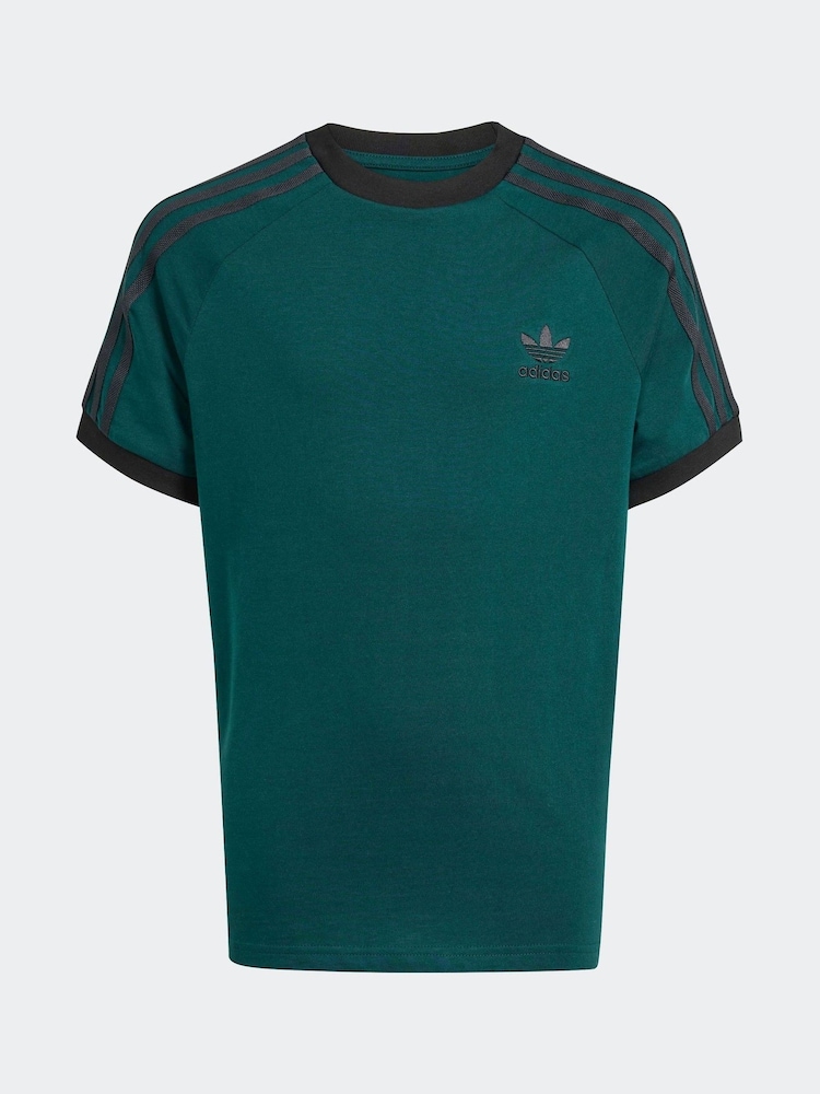 Grün - adidas originals – Adicolor – T-Shirt mit 3 Streifen für Kinder - Bild 1 von 1