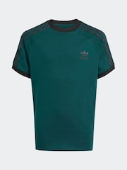 adidas Originals Green Adicolor 3-Stripes Kids T-Shirt - Image 6 of 6