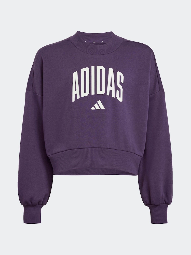 adidas Purple Essentials Collegiate Kids Sweatshirt - Image 6 of 6 adidas Purple Essentials Collegiate Kids Sweatshirt - Image 6 of 6