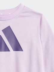 adidas Purple Essentials Sweatshirt and Joggers Set Infant Kids - Image 6 of 7