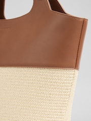LK Bennett Brown Carly Mushroom Paper Fabric Blend Cross-Body Tote Bag - Image 3 of 3