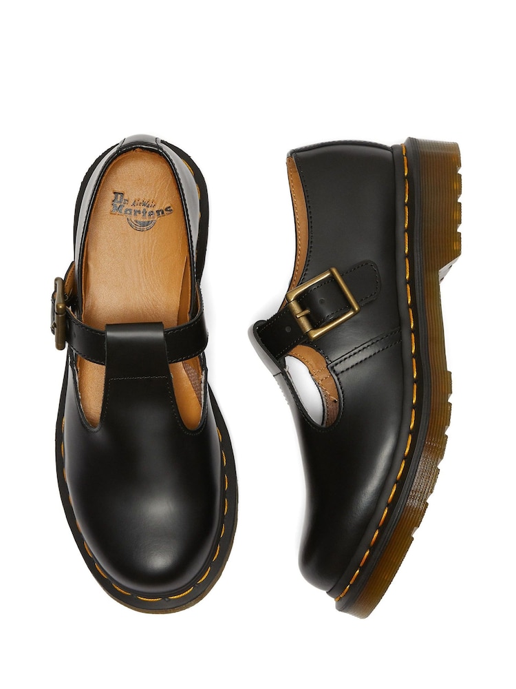 Dr. Martens Black Polley Smooth Leather Shoes - Image 4 of 6