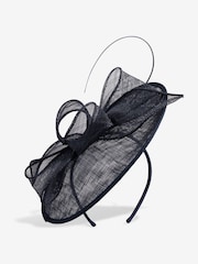 Jon Richard Blue Navy Woven Bow Fascinator - Image 1 of 4