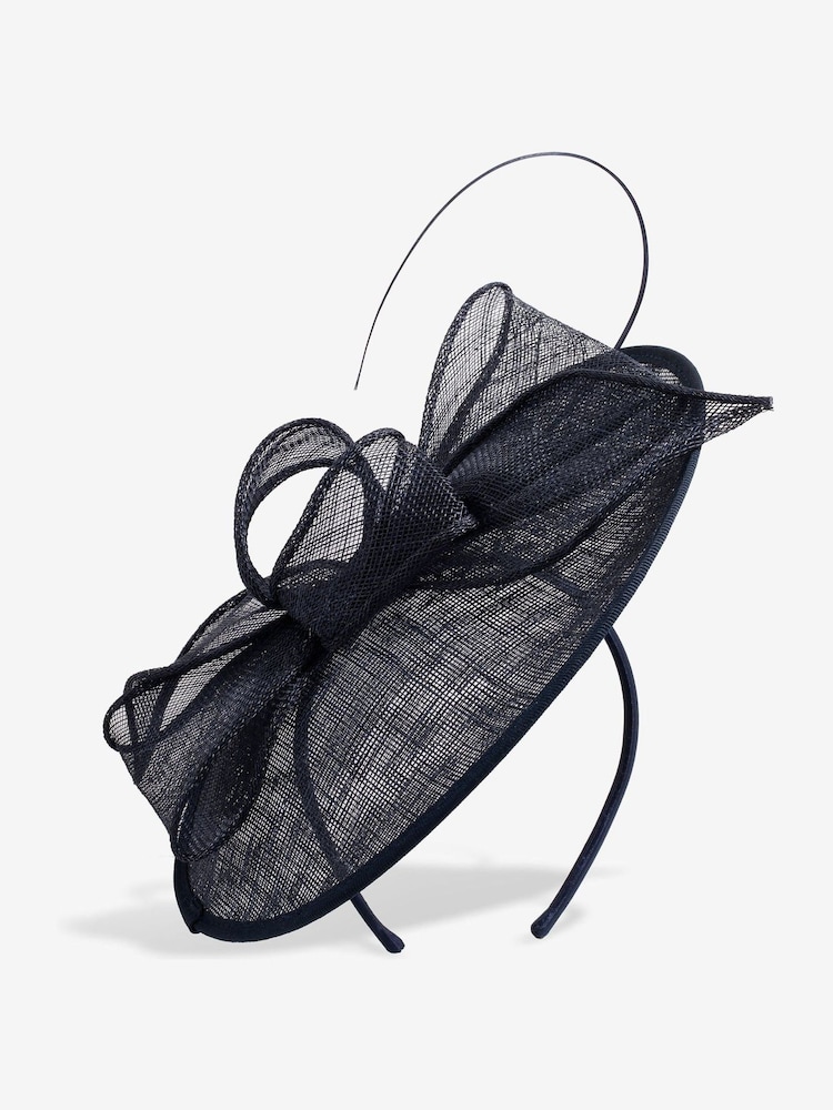 Jon Richard Blue Navy Woven Bow Fascinator - Image 1 of 4