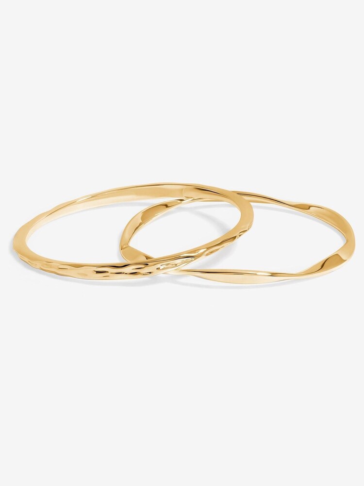 Jon Richard Gold Tone Polished Bangles 2 Pack - Image 1 of 3 Jon Richard Gold Tone Polished Bangles 2 Pack - Image 1 of 3
