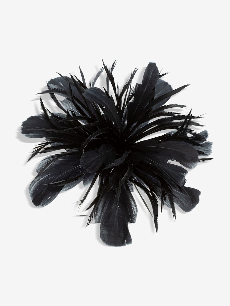 Jon Richard Black Statement Floral Clip Fascinator - Image 1 of 3