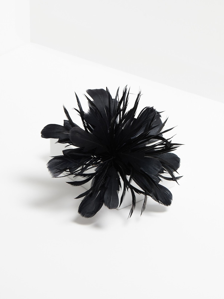 Jon Richard Black Statement Floral Clip Fascinator - Image 2 of 3