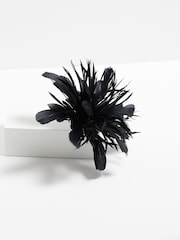 Jon Richard Black Statement Floral Clip Fascinator - Image 3 of 3