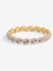 Jon Richard Silver Tone Lavender Navette Stretch Bracelet - Image 1 of 2