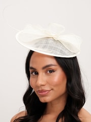 Jon Richard White Woven Bow Fascinator - Image 1 of 3